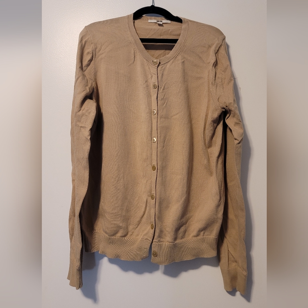 Tan Uniqlo Cotton Button Up